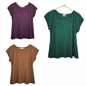 Lauren Lee Vintage Short Sleeve Blouses Bundle of 3